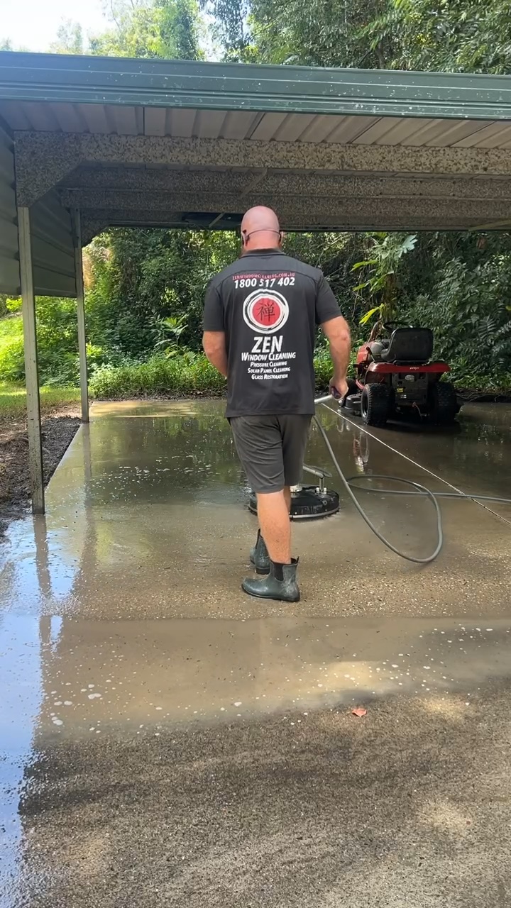 Pressure cleaning service in action on a Gold Coast property