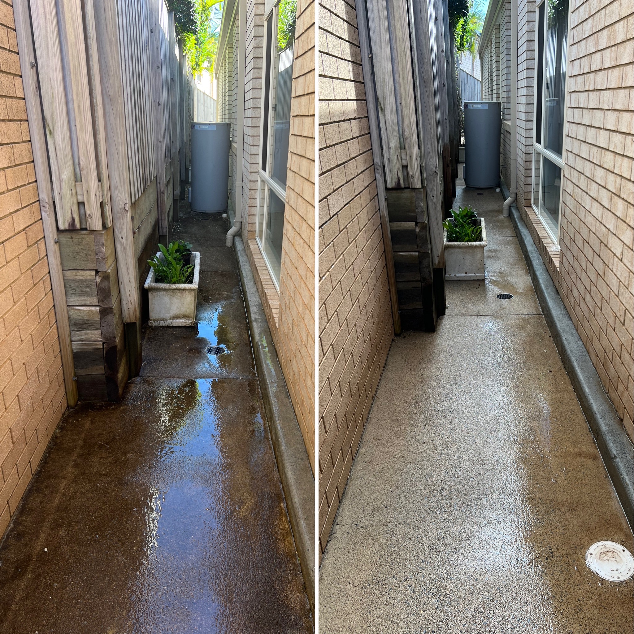 Professional flat surface pressure cleaning on the Gold Coast by Zen Window Cleaning.
