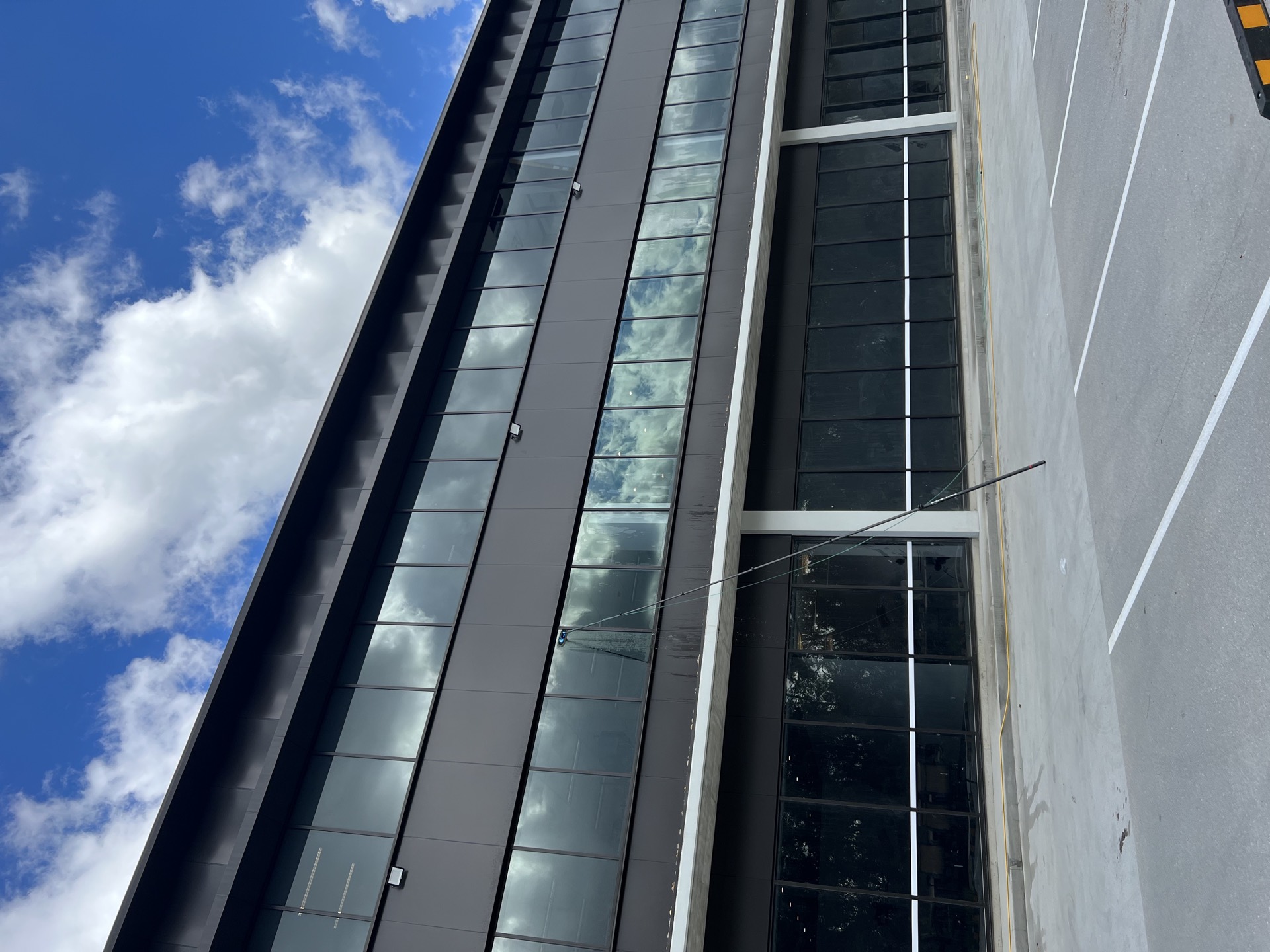 Commercial window cleaning Gold Coast - office building with streak-free glass